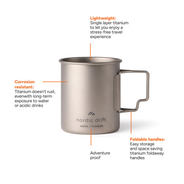Logotrade promotional product image of: Nordic Drift Trail Ultra Light Titanium 450ml Cup