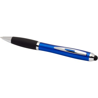 Logo trade promotional giveaway photo of: Nash RCS recycled plastic stylus ballpoint pen (blue ink)