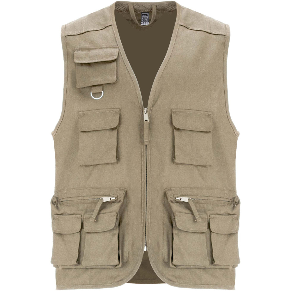 Logo trade promotional giveaway photo of: Venera 200 g/m2 v-neck multi-pocket workwear vest