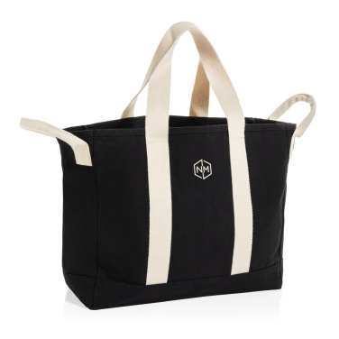 Logo trade promotional merchandise picture of: BEAU AWARE™ Beach bag 400gsm recycled canvas, with side hand