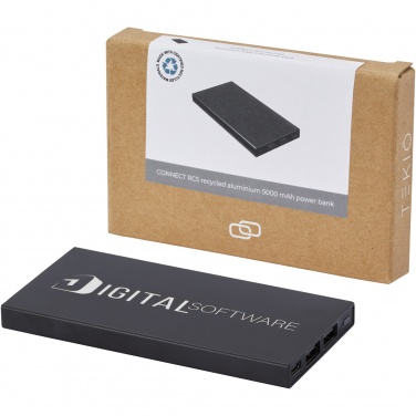 Logotrade reklaamkingituse foto: Connect 5000 mAh taaskasutatud alumiiniumist akupank