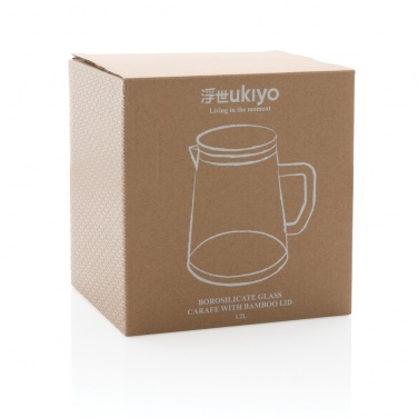 Logo trade meened foto: Ukiyo borosilikaatklaasist karahvin bambusest kaanega 1,2L