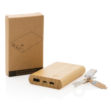 Logo trade reklaamkingituse pilt: Bambusest 5000 mAh akupank