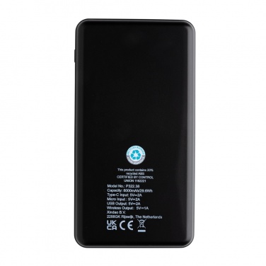Logotrade ärikingi foto: RCS taaskasutatud plastist 8000 mAh juhtmevaba akupank