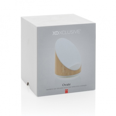 Logotrade firmakingid pilt: Ovate bambusest 5W kõlar koos 15W juhtmevaba laadijaga