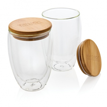 Logotrade ärikingi foto: Klaaside komplekt bambusest kaanega 350 ml