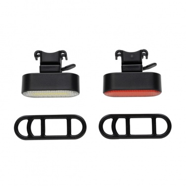 Logotrade ärikingi foto: Lumino RCS taaskasutatud plastikust USB-taaslaetav rattatulede komplekt