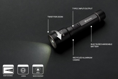 Logotrade firmakingitused pilt: RCS taaskasutatud alumiiniumist USB-taaslaetav raskeveokite taskulamp