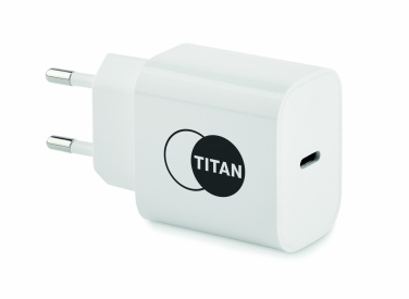 Logo trade firmakingid foto: 20W 2-pordiline USB-laadija EU pistik
