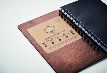 Logotrade reklaamtoote foto: A5 kasepuidust märkmik GROWBOOK™
