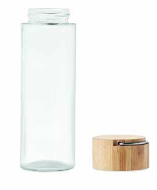 Logotrade firmakingituse foto: Klaaspudel 500ml bambusest kaas