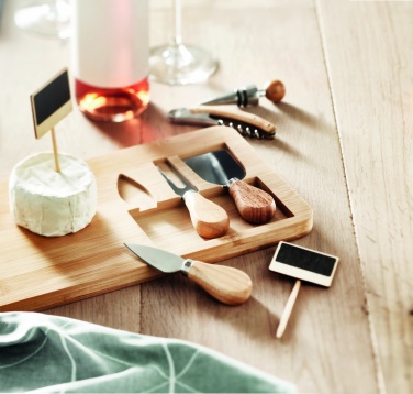 Logo trade reklaamkingituse pilt: Bamboo Cheese lauakomplekt Leipzig