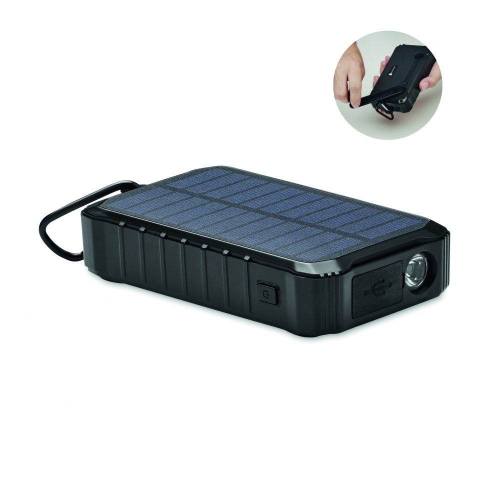 Logotrade ärikingituse foto: 8000 mAh päikeseenergia dünamo laadija