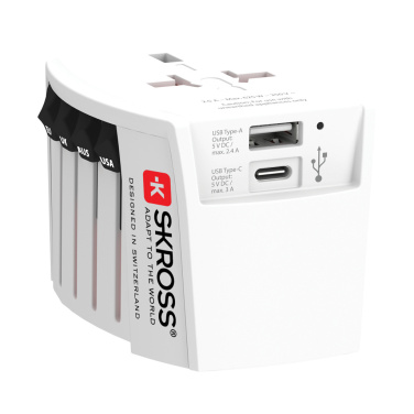 Logotrade firmakingituse foto: SKROSS World Travel Adapter MUV 2-pooluseline USB A ja C-ga