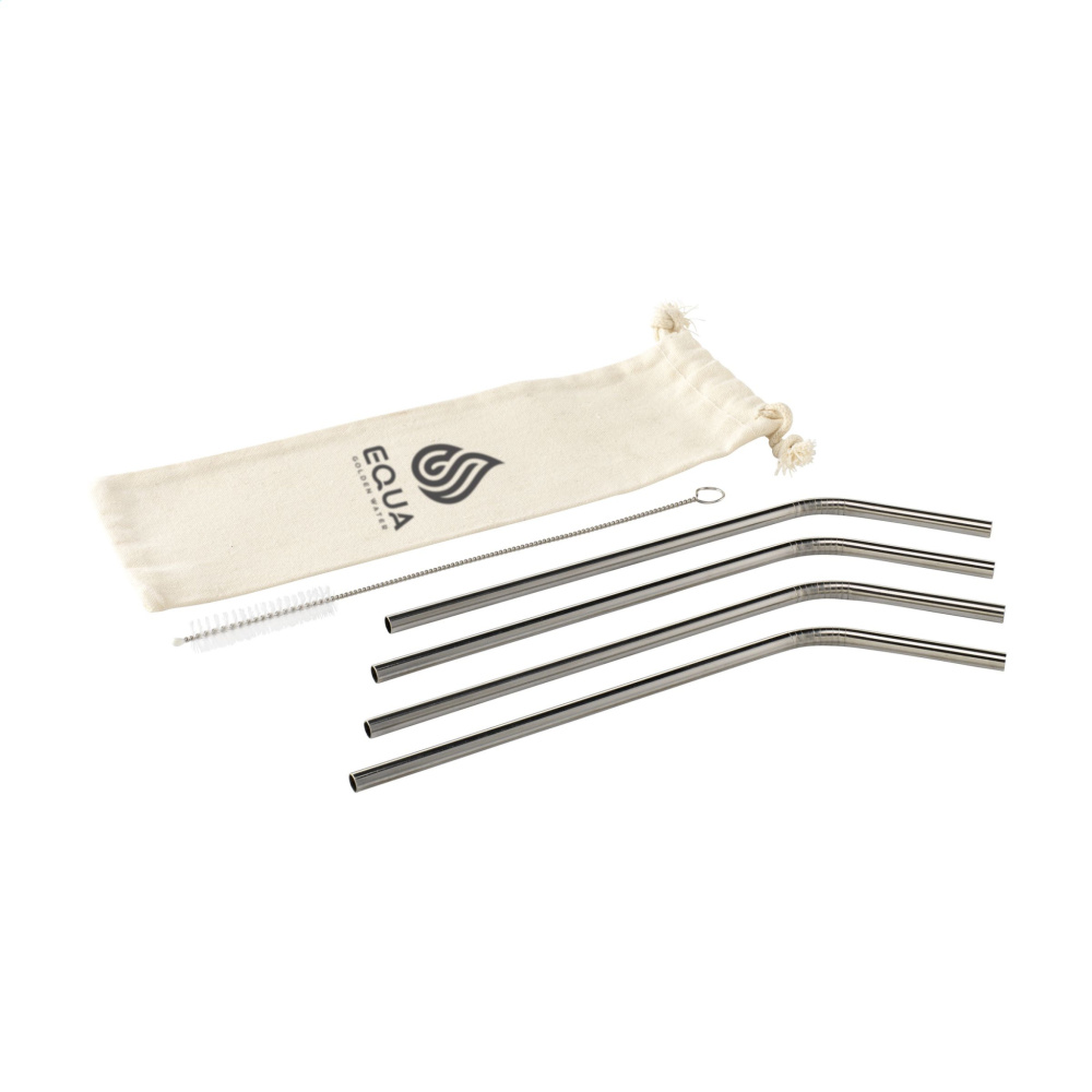 Logo trade firmakingi pilt: ECO RVS 4-osaline ECO Straw roostevabast terasest kõrred