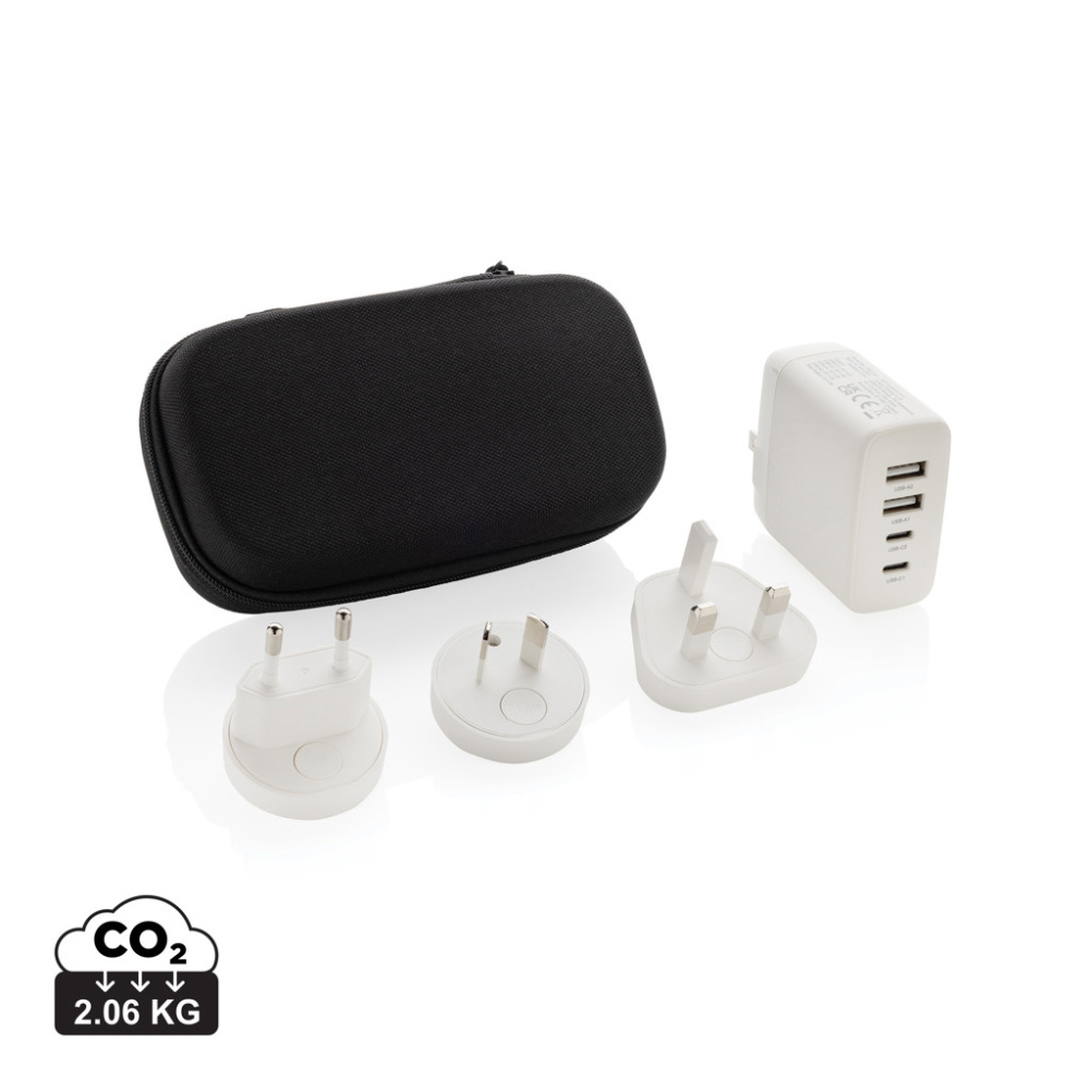 Logotrade firmakingitused pilt: TravelCharge Pro RCS plastikust reisilaadija USB C-ga