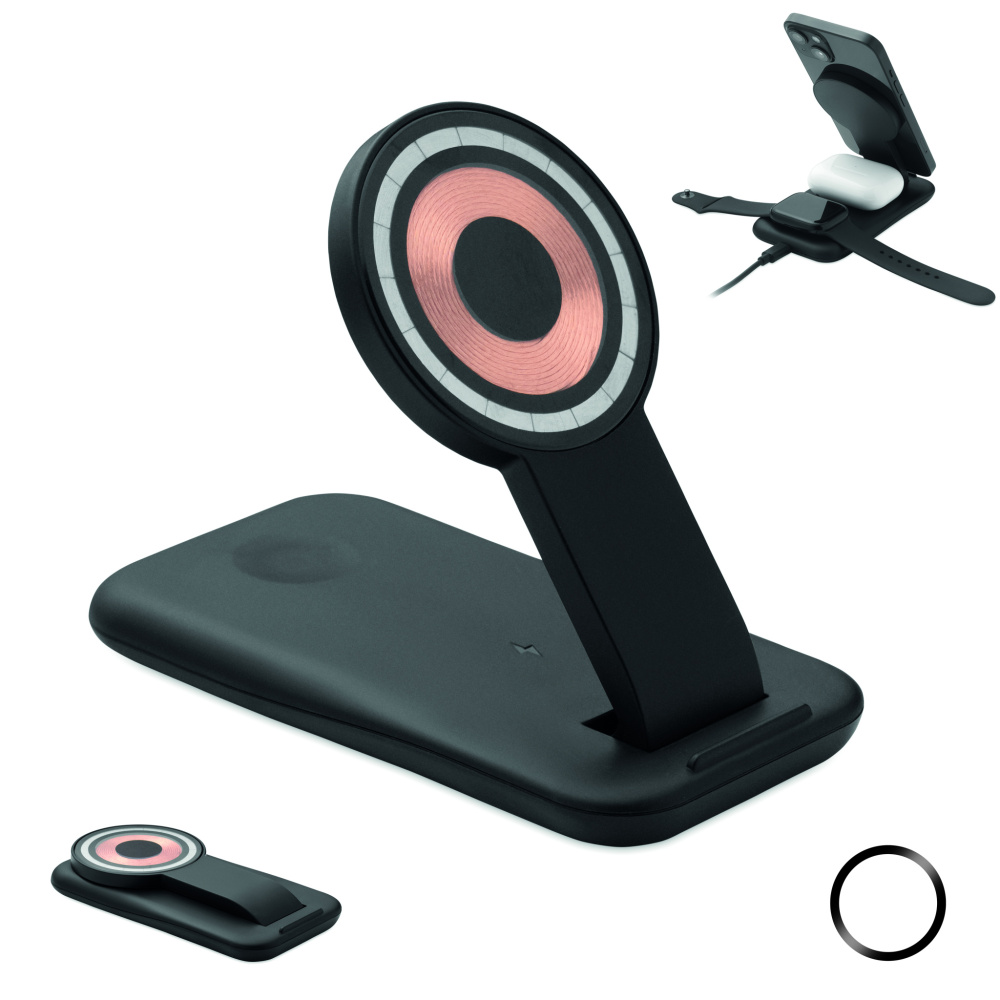 Logotrade reklaamtooted pilt: 3-ühes juhtmevaba laadija 15W PENDOLESS
