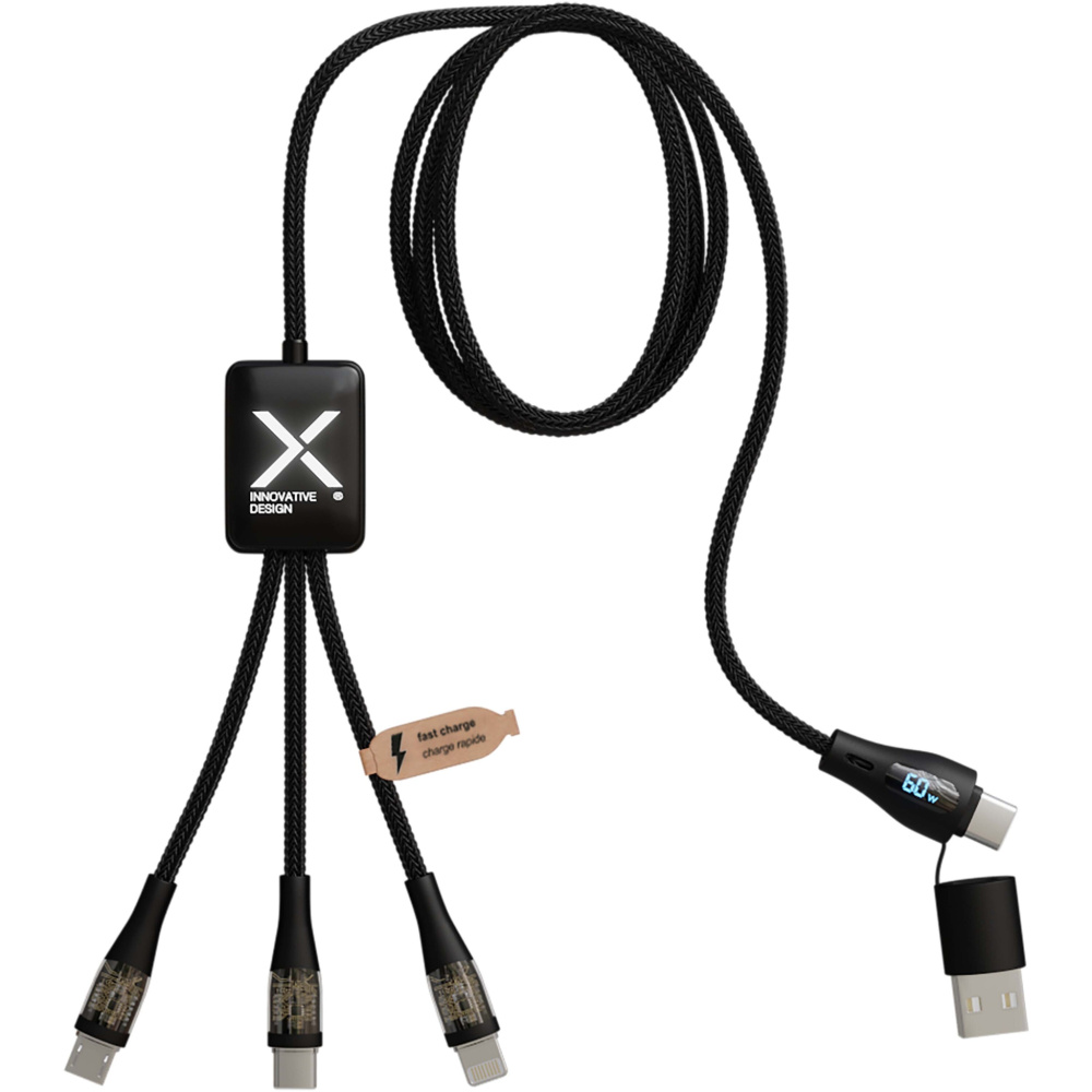 Logotrade reklaamkingituse foto: SCX.design C51 60W 5-in-1 rPET kiirlaadimiskaabel