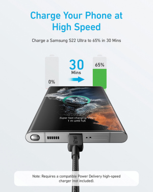 Logo trade reklaamkingi pilt: Anker USB-C - USB-C kaabel, 1,8 meetrit 60W