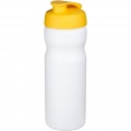 Baseline® Plus 650 ml -urheilujuomapullo läppäkannella, Valkoinen / Keltainen
