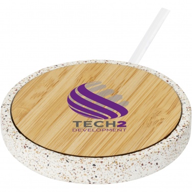 Logotrade mainostuote tuotekuva: Terrazzo 10 W:n langaton latausalusta bambusta