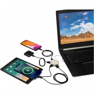 Logotrade mainostuotet kuva: Kenzu vehnänolkinen USB-keskitin