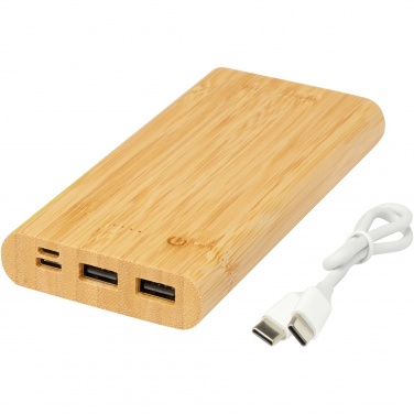 Logo trade mainostuote kuva: Tulda-varavirtalähde, 10,000 mAh, bambua