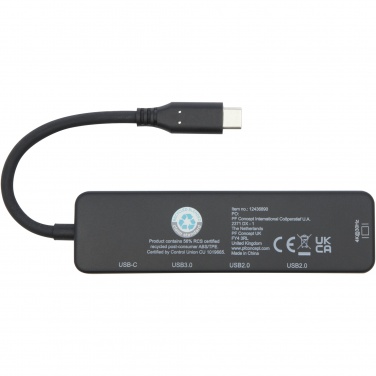 Logotrade mainoslahjat ja liikelahjat tuotekuva: Loop RCS -kierrätetystä muovista valmistettu multimediasovitin USB 2.0–3.0 HDMI -liitännällä