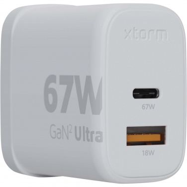 Logo trade liikelahja mainoslahja tuotekuva: Xtorm XEC067G GaN² Ultra 67 W seinälaturi – Iso-Britannian pistoke