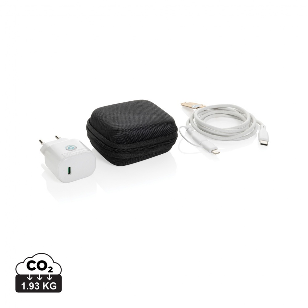 Logotrade mainostuotet kuva: Boost RCS kierrätetty PET 20W USB-C 2 kpl lataussetti