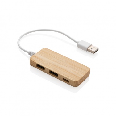Logo trade liikelahjat tuotekuva: Bambuinen USB tyypin C hub