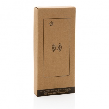 Logo trade liikelahja kuva: 8000 mAh varavirtalähde bambusta