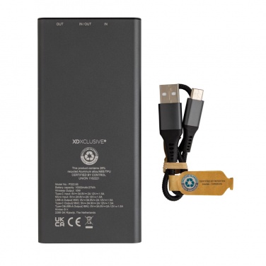 Logotrade mainoslahjat ja liikelahjat tuotekuva: Terra RCS 18W alumiininen 10000 mAh varavirtalähde 10W