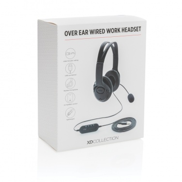 Logo trade liikelahja kuva: Työheadset johdolla