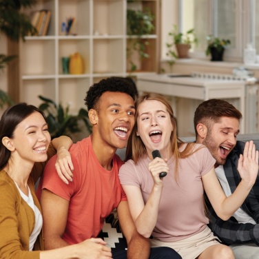 Logotrade mainoslahjat ja liikelahjat tuotekuva: Singvibe RCS karaokesarja tuplamikrofonilla kierrätysmuovia