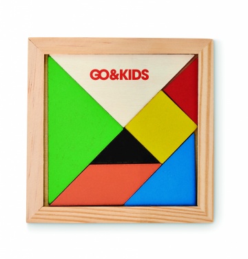 Logo trade mainoslahjat tuotekuva: Tangram-palapeli puusta