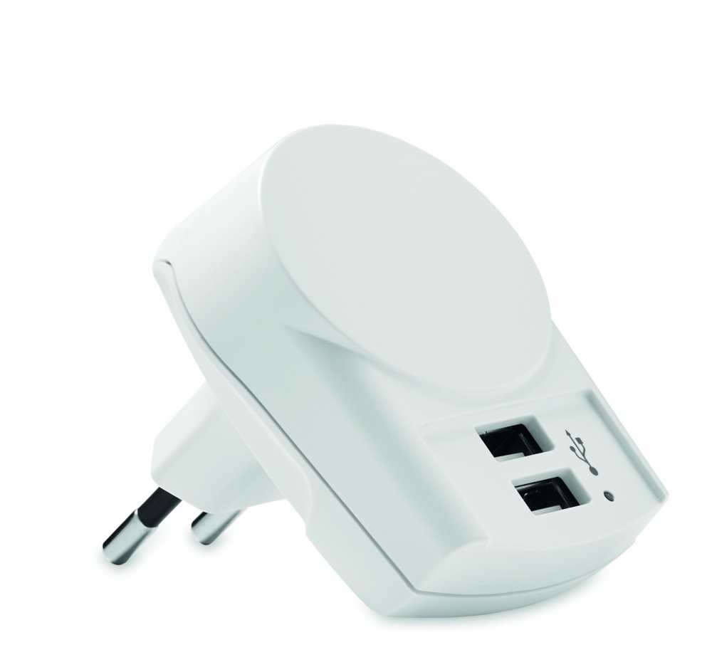 Logo trade mainostuote kuva: Matka-adapteri USB-laturi 12W