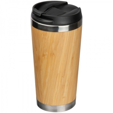 Logo trade liikelahjat mainoslahjat kuva: Ruostumattomasta teräksestä valmistettu muki BAMBOOGARDEN 400 ml