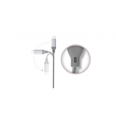 Logotrade mainostuote tuotekuva: Nailoninen tiedonsiirtokaapeli LK30 Type - C Quick Charge 3.0