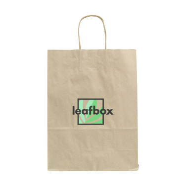 Logotrade mainoslahja tuotekuva: Leaf It Bag Leveä kierrätetty ruohopaperi (90 g/m²) M