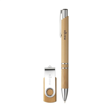 Logotrade liikelahja tuotekuva: Bamboo Connect -lahjasetti 8 Gt