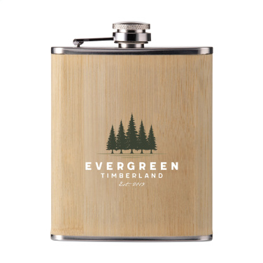 Logo trade mainostuote kuva: Hipflask Bamboo 200 ml juomapullo