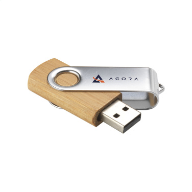 Logo trade mainostuotet tuotekuva: USB Twist Bamboo 16 Gt
