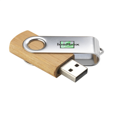 Logotrade mainostuotet kuva: USB Twist Bamboo varastossa 32 Gt