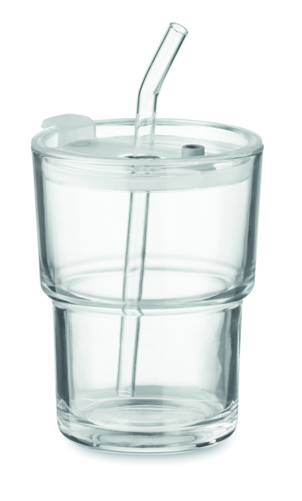 Logotrade mainostuotet kuva: Lasipullo pillillä 400ml