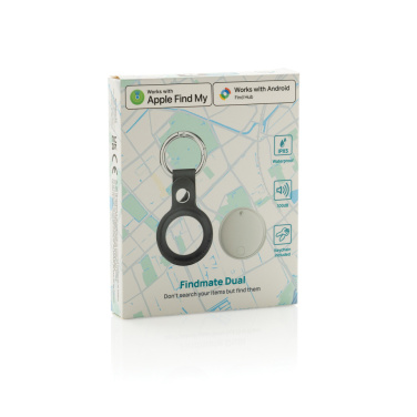 Logotrade liikelahja tuotekuva: Findmate Dual RCS -esinepaikannin, kierrätysmuovia, IPX5