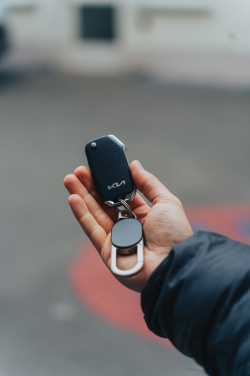 Logo trade mainoslahjat ja liikelahjat kuva: Keyfinder Dual -avaimenperä paikannuksella