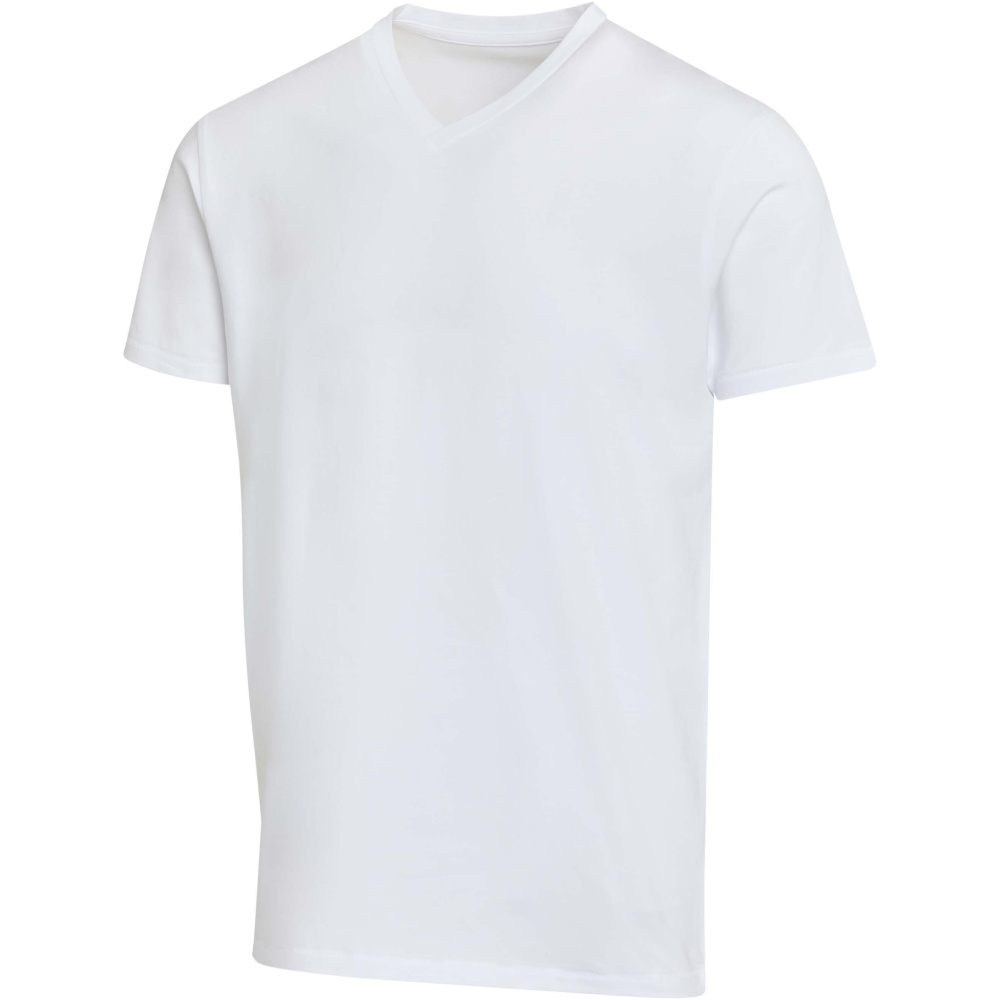 Logo trade liikelahjat mainoslahjat kuva: Balfour lyhythihainen, OCS-sertifioitu V-aukkoinen unisex-t-paita 200 g/m²:n kankaasta
