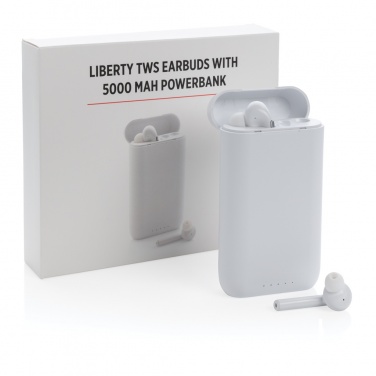 Logotrade verslo dovanos nuotrauka: Liberty TWS ausinės su 5 000 mAh maitinimo bloku