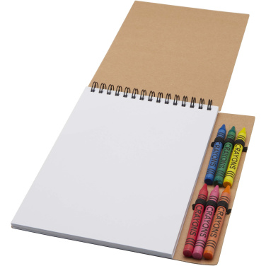 Logotrade firminės dovanos nuotrauka: Doodle A5 spiralinis minkštu viršeliu užrašų knygelė ir kreidelių rinkinys